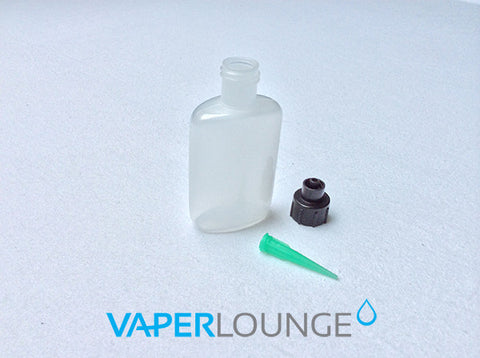 20 ml ovalen sluit flesje + dopje en tuitje luer